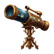 Steampunk Teleskop isoliert auf transparentem Hintergrund