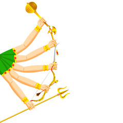 Maa Durga hands with weapons on transparent background