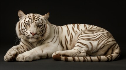 white bengal tiger isolated on black