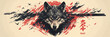A banner featuring a flat, stylized, and abstract representation of a wolf head in graphic design
