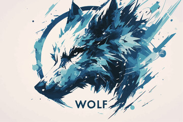 Wall Mural - wolf head vector