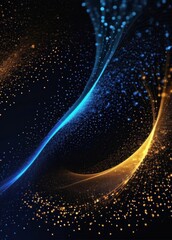 Poster - Dark blue and glow particle abstract background