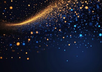 Poster - Dark blue and glow particle abstract background