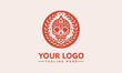 Vintage Flower Fire Logo Design Ornament Skull Leaf Logo for Business Identity