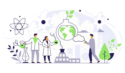 Environmental science abstract concept flat illustration.