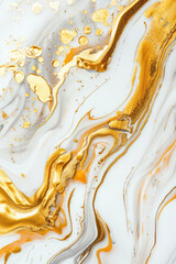 Wall Mural - vertical abstract artistic background. jazz white, marble, golden brushstrokes. textured background.