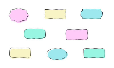 Wall Mural - hand-drawn doodle frames. set of the colorful vector text boxes isolated on a white background. quot