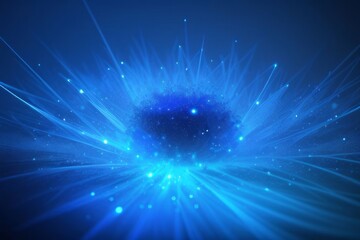 Poster - Dark blue and glow particle abstract background