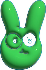 Sticker - 3D Funny bunny