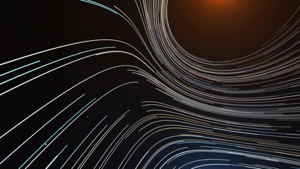 Wall Mural - abstract background in the form of particle tracks moving along bizarre curves. abstract animation.