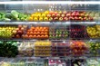 Fruits and vegetables in the refrigerated in supermarket