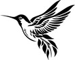 Hummingbird - Black and White Isolated Icon - Vector illustration