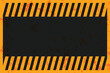 black and yellow industrial warning background banner with empty space vector illustration