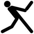 batsman icon, simple vector design