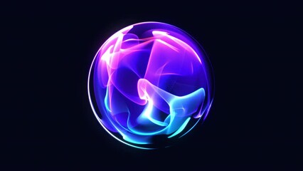 Wall Mural - glowing vibrant particle 3d sphere in the universe. abstract technology, science, engineering, and a