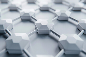 Close-up of a connected hexagonal geometric structure