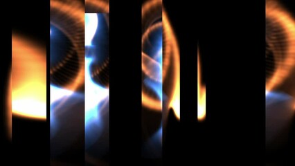 Wall Mural - Abstract Light Art with Blue and Orange Colors on Black Background