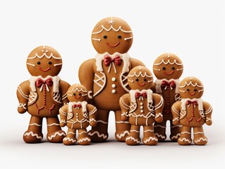 Poster - gingerbread people isolated on white