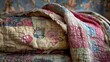 Vintage handmade Patchwork coverlet or blanket