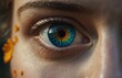 Close up of a rainbow eye