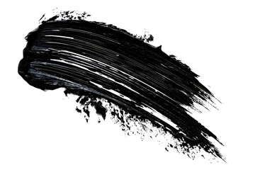 Wall Mural - Mascara brush stroke texture black paint swatch makeup smudge ink isolated on transparent background