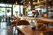 Modern interior of restaurant for dinner and rest with great counter, Restaurant or cafe background.