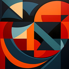 Poster - Abstract geometric patterns in bold contrasting colors