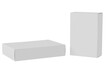 © Kakabe - PNG file White blank cardboard packaging boxes mockup. Top front view set of vertical pasteboard box isolated on transparency background. template ready for your design. 3d render