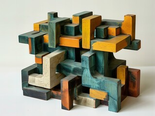 Wall Mural - blocks on white