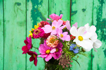 Wall Mural - Beautiful wildflower bouquet - summer garden decoration and greeting card for birthday, Mother's Day