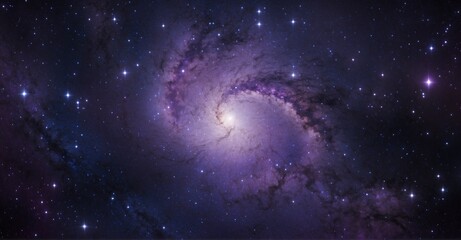 Wall Mural - dive into a realm of virtual enchantment, where the stars sparkle in varying hues of purple, creatin