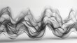 Flow of air modern elements on white background. Abstract light effect blowing from an air conditioner or humidifier. Dynamic blurred motion.