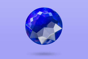 Wall Mural - blue round jewels sticker isolated on blue background