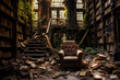 Sessel in einer Alten Bücherei, Lost Places Art