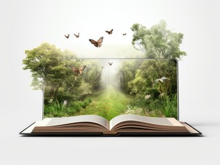 Wall Mural - book and tree