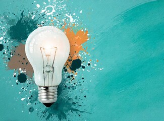 Sticker - Light bulb design, innovation creative concept background.