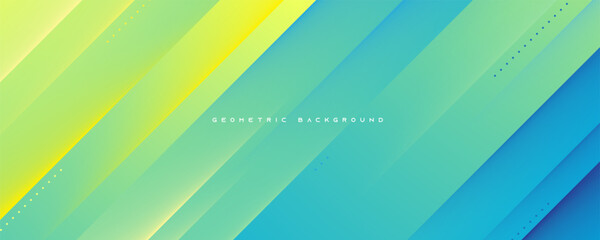 Wall Mural - abstract gradient green and yellow geometric shapes background