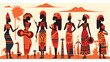 African motive ethnic retro vintage .. flat vector illustration