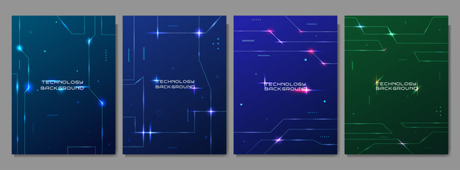 Wall Mural - vector illustration. software programming concept. glowing lines and dots. digital technological bac