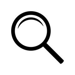 Wall Mural - Magnifying glass icon, vector magnifier or loupe sign. Web search icon.