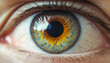 Close-up of a striking human eye with detailed iris Generative. AI image