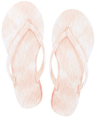 Wall Mural - White Sandals watercolor illustration for Summer Decorative Element