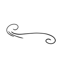 Wall Mural - Swirl ornament stroke. Ornamental curls, swirls divider and filigree ornaments handdrawn doodle style vector