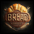 Bakery logo, brand with bread and word 