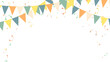 © Little J - banner summer camp, party, holiday isolated with triangle pennants chain and confetti