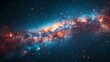 Starry night sky with nebula: galactic dreamscape. perfect for background, artistic display, and space themes. ethereal celestial beauty captured in a vivid image. AI