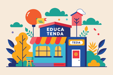 Wall Mural - educa-tienda--minimalista vector silhouette.eps