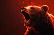 A red bear symbol of market fears