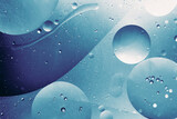Fototapeta Las - fresh water with air bubbles, blue abstract background