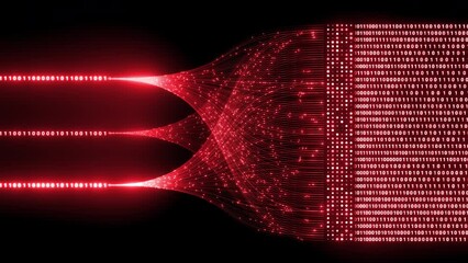 Neural network for artificial  Big data technology and data science illustration. Data flow concept. Querying, analyzing visualizing complex information. intelligence. Data mining. Ai Model Training 
